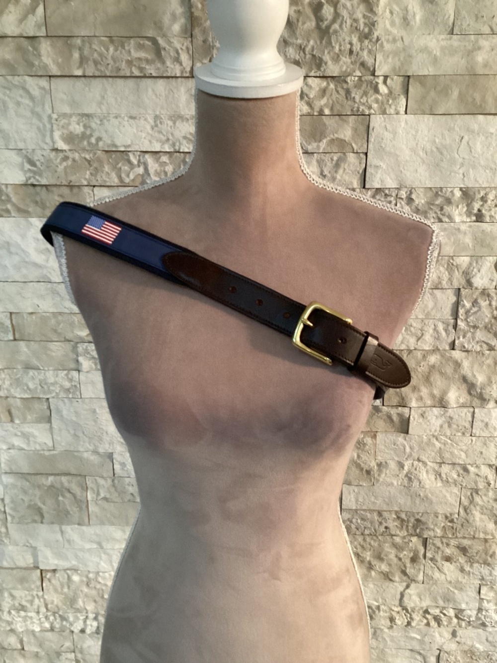 Vineyard Vines American Flags Canvas Club Belt Size 36